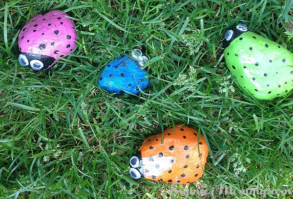 Painted Stone Bugs