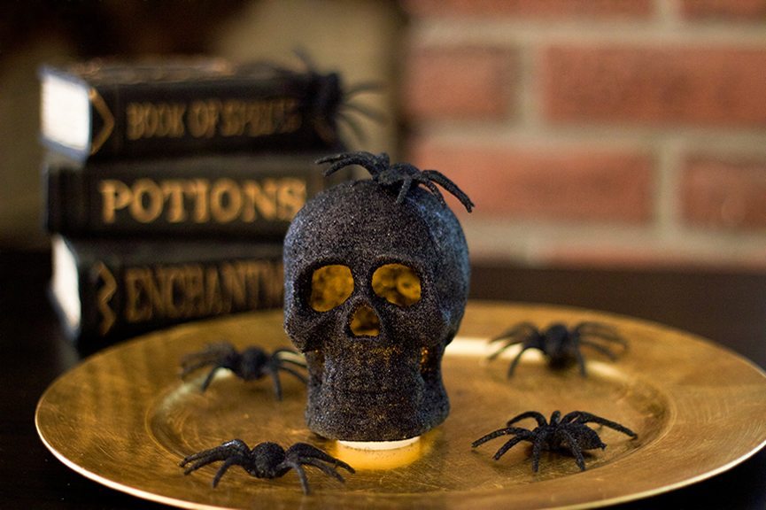 Glitter Skull Head Halloween Centerpiece