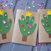Handprint Christmas Tree Cards