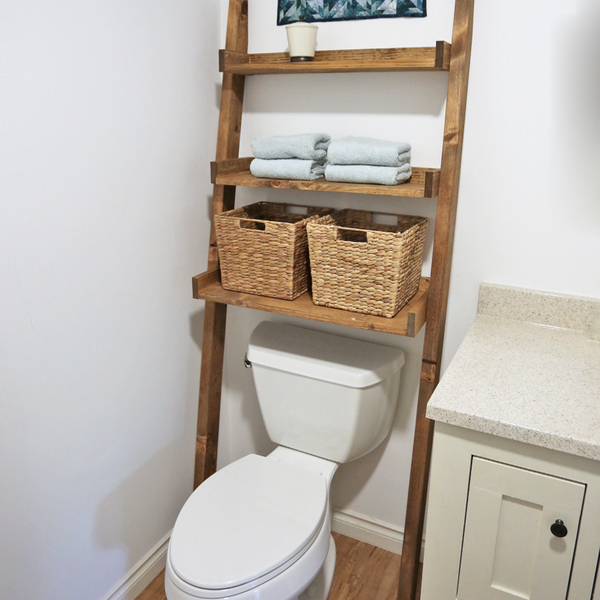 Leaning Over the Toilet Shelf