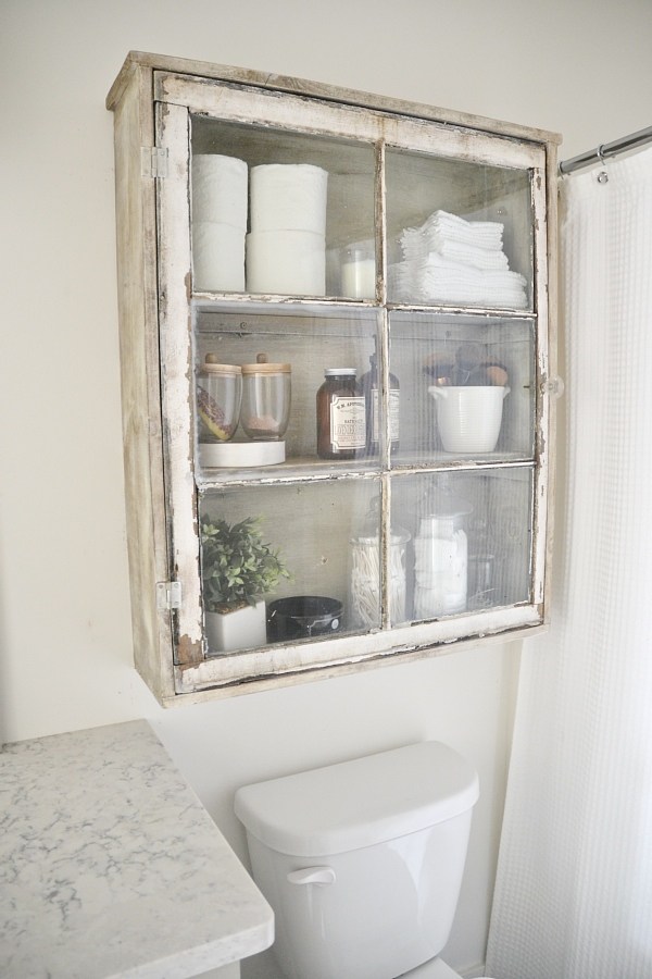 Old Window Bathroom Cabinet