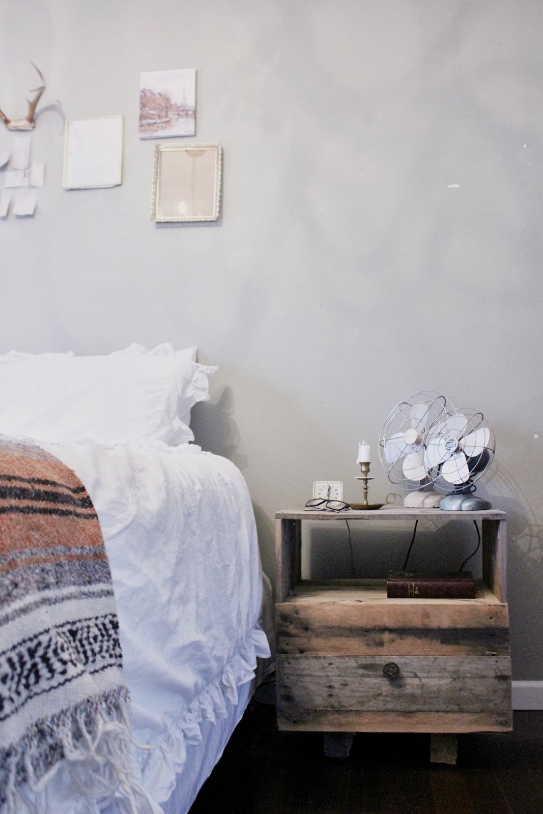 Pallet Wood Nightstand with a Drawer