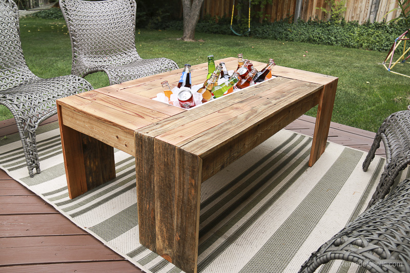 Patio Coffee Table with Drink Cooler