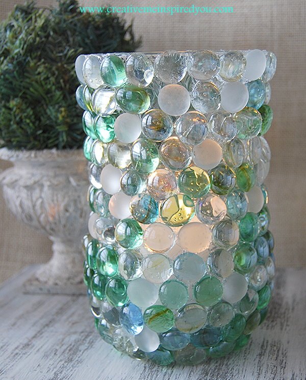 Dollar Store Glass Bead Vase