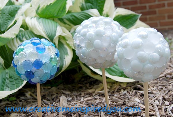 Dollar Store Marble Garden Gazing Stones