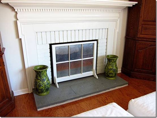 Fireplace Screen Using Old Window