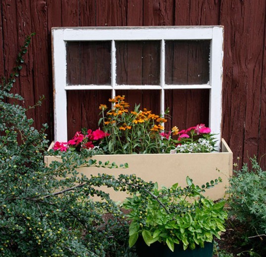 Re-purpose An Old Window Into A Beautiful Planter