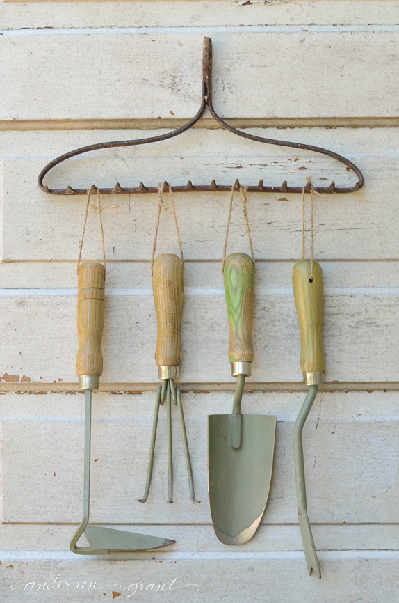 Old Rake Top Tool Organizer