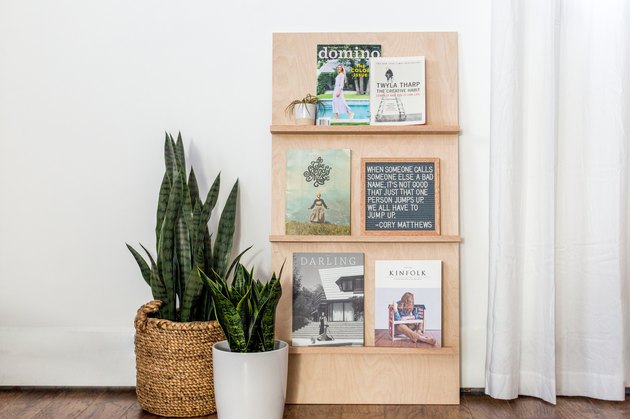 Free-Standing Plywood Magazine Rack 