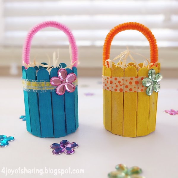 Craft Sticks & Cardboard Tube Easter Basket