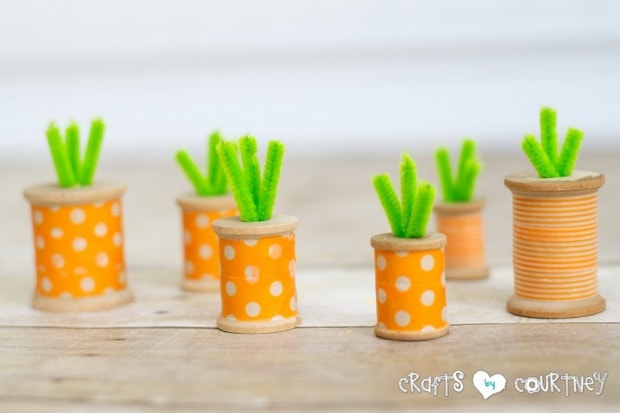 Washi Tape Thread Spool Carrots