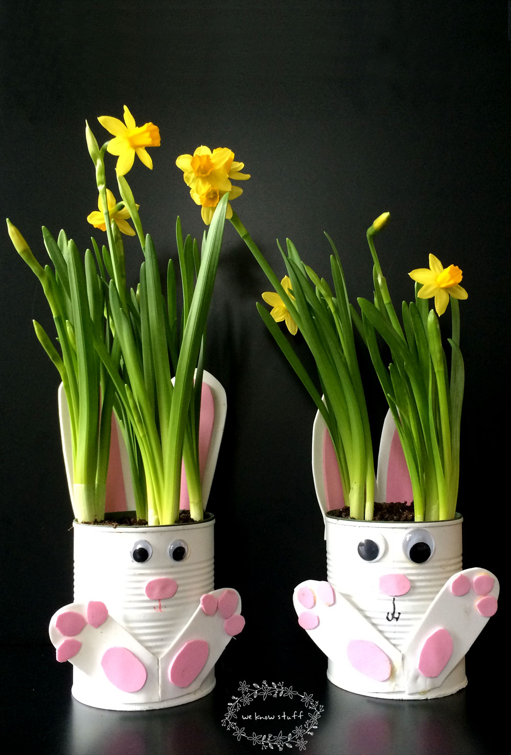 Tin Can Bunny Planters