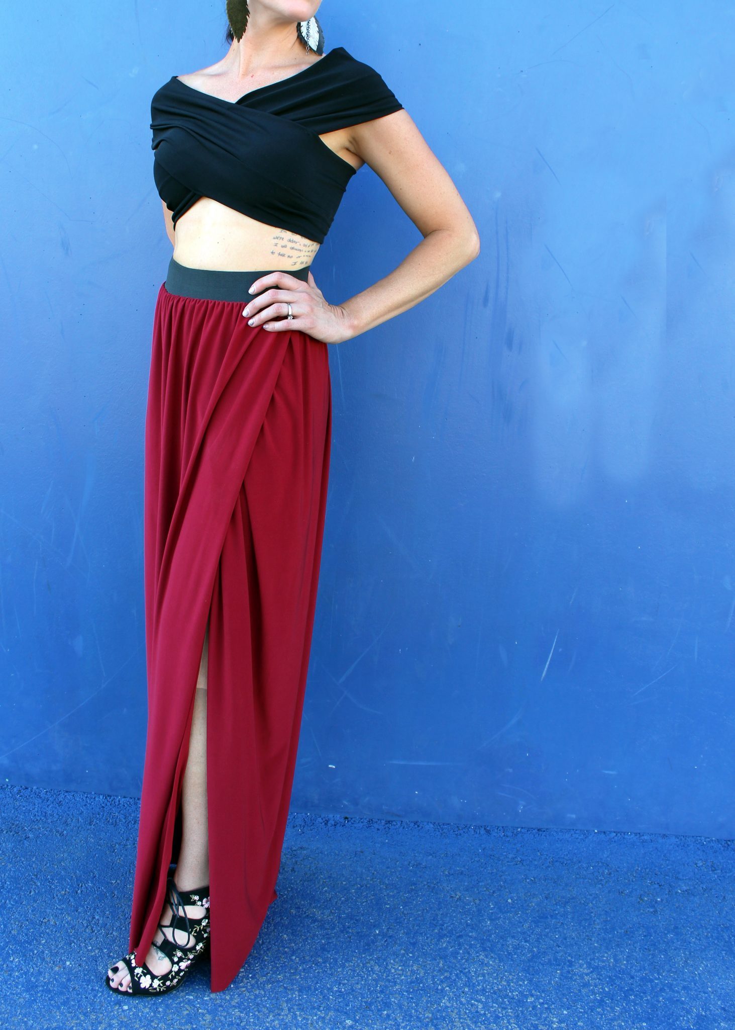 maxi skirt with slit