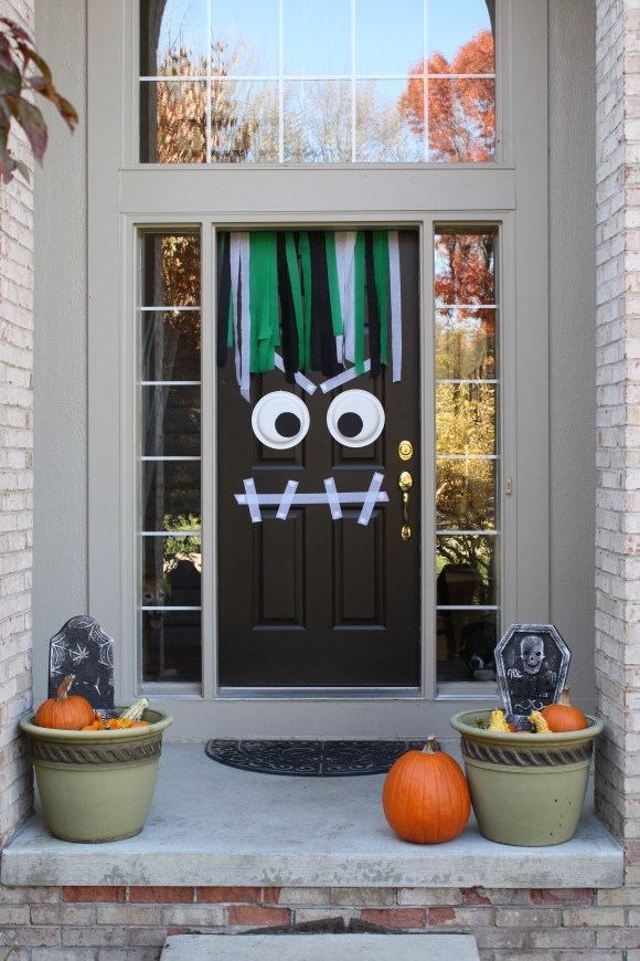 Monster Halloween Front Door Decor