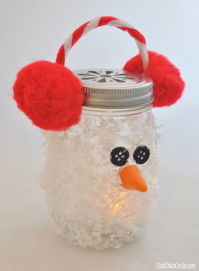 Snowman Mason Jar Luminary