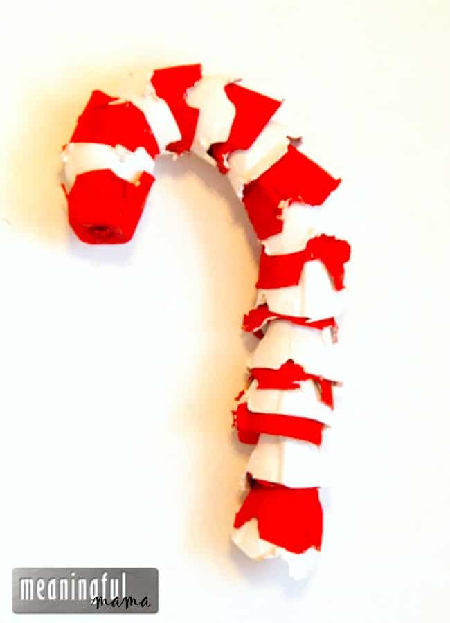 Egg Carton Candy Cane