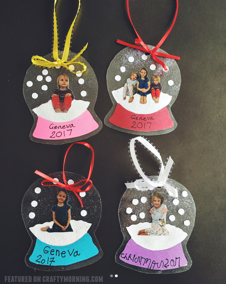 Laminated Photo Snowglobe Ornaments