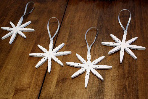 Clothespin Snowflakes