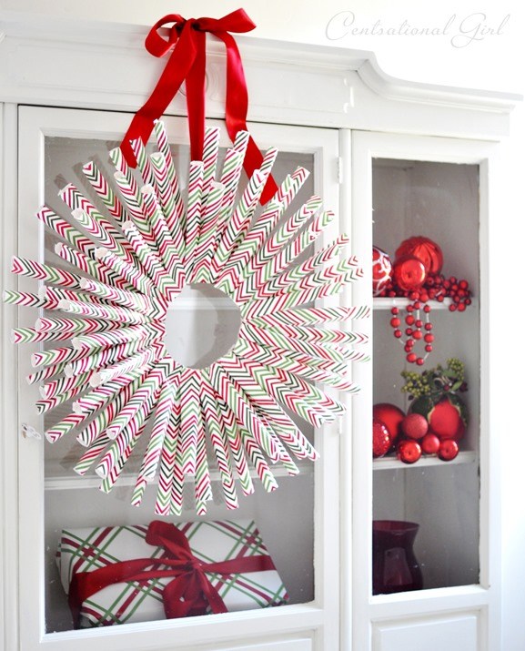 Wrapping Paper Wreath