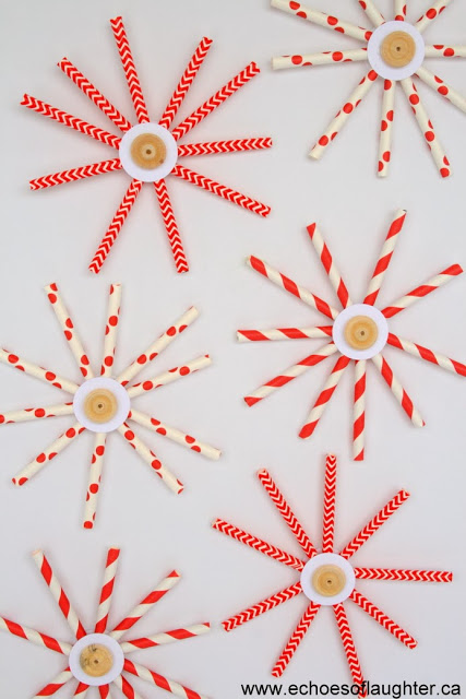 Easy Paper Straw Snowflakes