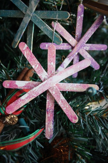 Popsicle Stick Snowflake Ornaments