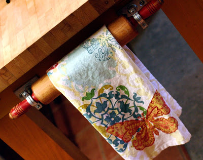 Rolling Pin Towel Holder