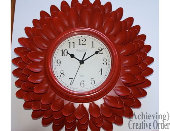 Clock from Plastic Spoons