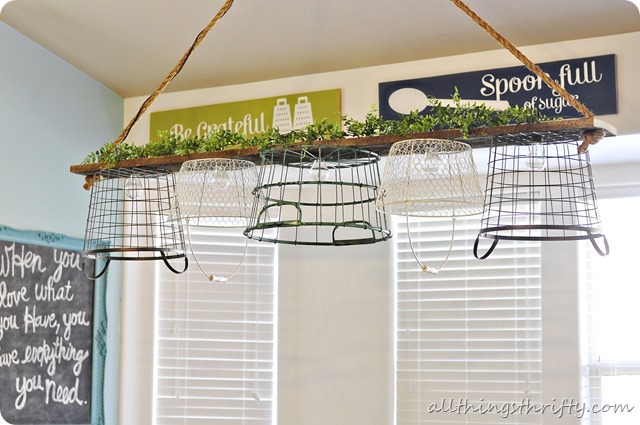 Wire Basket Chandelier