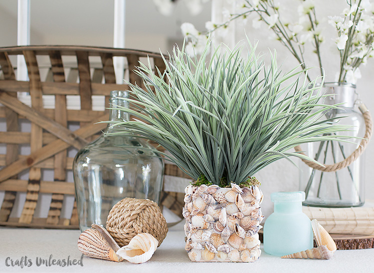 Beachy Seashell Vase