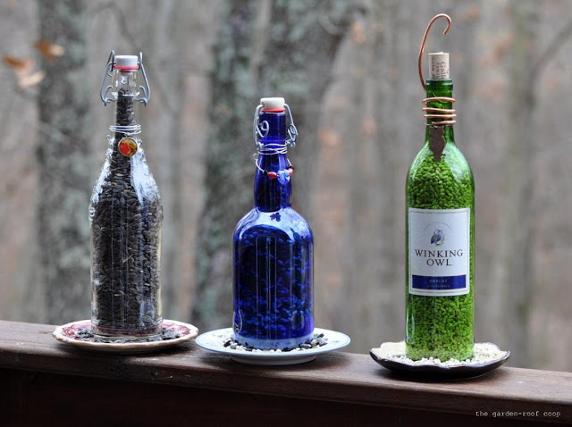 Wine Bottle Bird Feeders